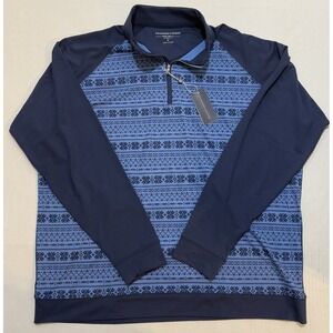 Holderness & Bourne The Robinson Mens XL Golf Pullover 1/4 Zip Sankaty & Navy